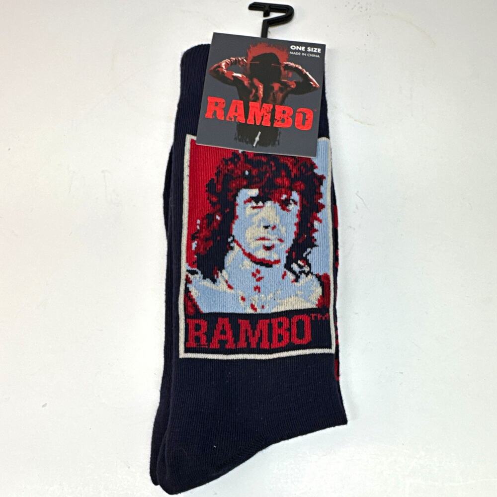 StudioCanal Rambo Official Merchandise Men’s Crew Socks One Size Black/Red